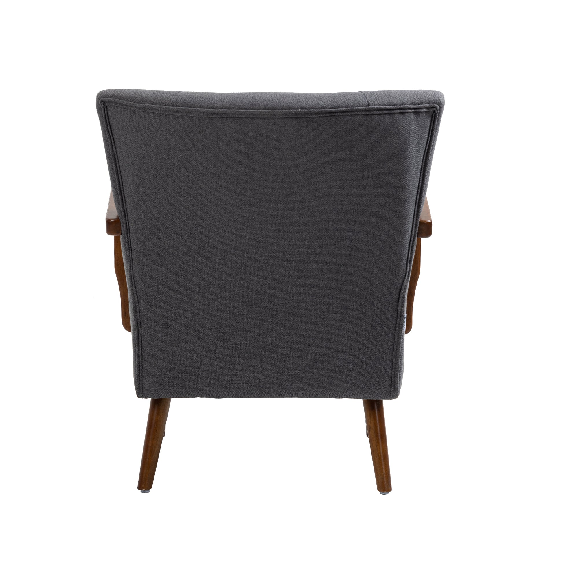 Coolmore Wood Frame Armchair, Modern Accent Chair Lounge Chair For Living Room Dark Gray Linen