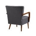 Coolmore Wood Frame Armchair, Modern Accent Chair Lounge Chair For Living Room Dark Gray Linen