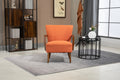 Coolmore Wood Frame Armchair, Modern Accent Chair Lounge Chair For Living Room Orange Linen