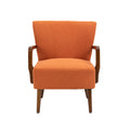 Coolmore Wood Frame Armchair, Modern Accent Chair Lounge Chair For Living Room Orange Linen