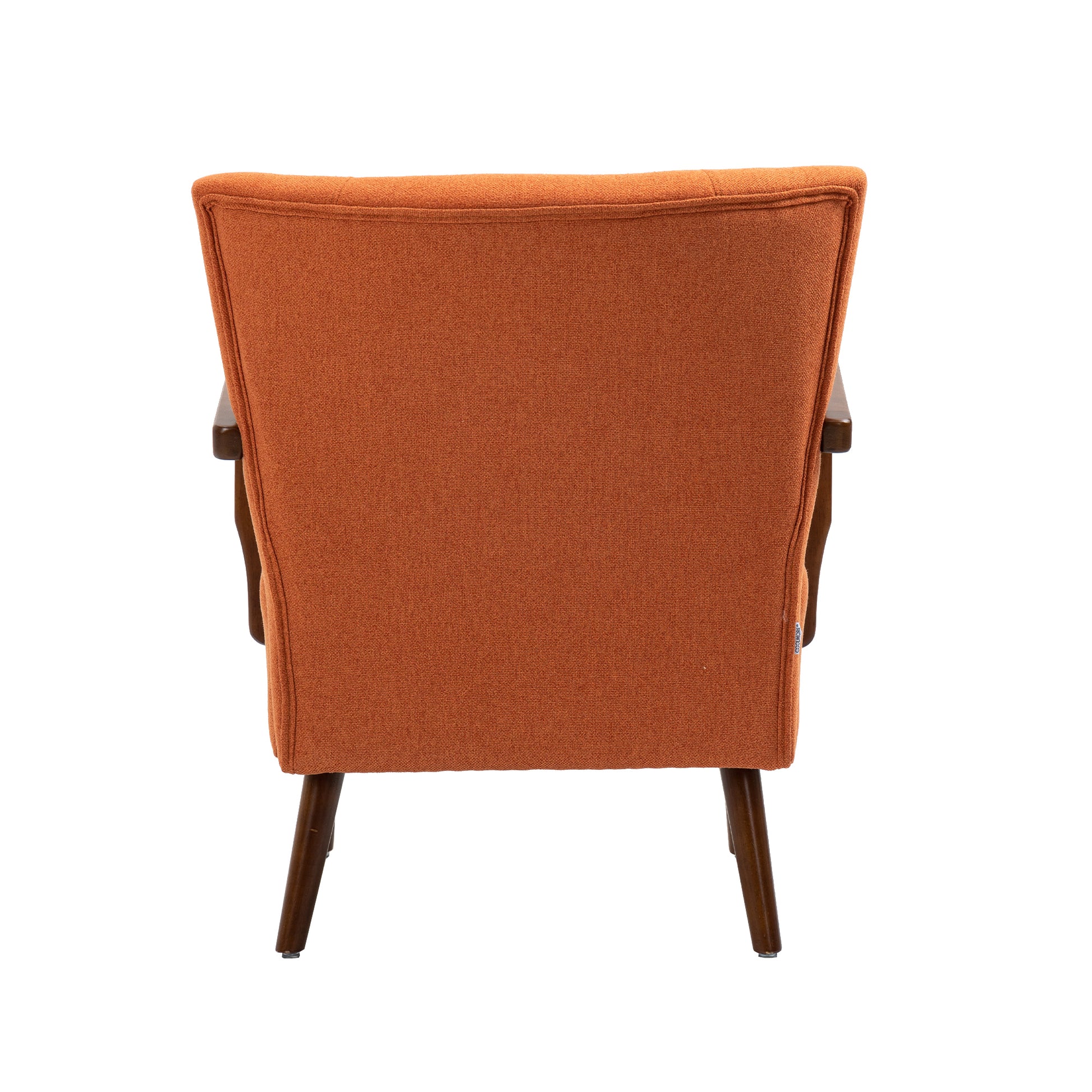 Coolmore Wood Frame Armchair, Modern Accent Chair Lounge Chair For Living Room Orange Linen