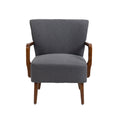 Coolmore Wood Frame Armchair, Modern Accent Chair Lounge Chair For Living Room Dark Gray Linen