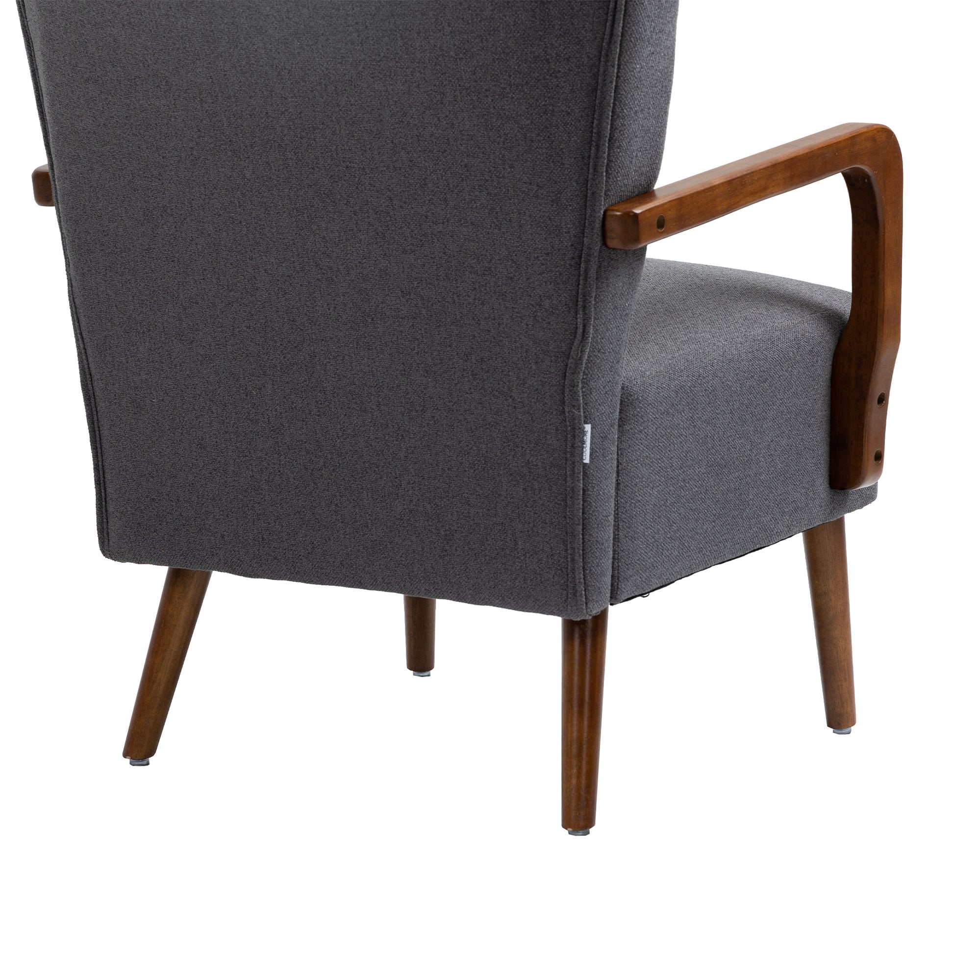 Coolmore Wood Frame Armchair, Modern Accent Chair Lounge Chair For Living Room Dark Gray Linen