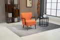 Coolmore Wood Frame Armchair, Modern Accent Chair Lounge Chair For Living Room Orange Linen