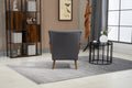 Coolmore Wood Frame Armchair, Modern Accent Chair Lounge Chair For Living Room Dark Gray Linen