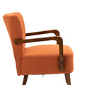 Coolmore Wood Frame Armchair, Modern Accent Chair Lounge Chair For Living Room Orange Linen