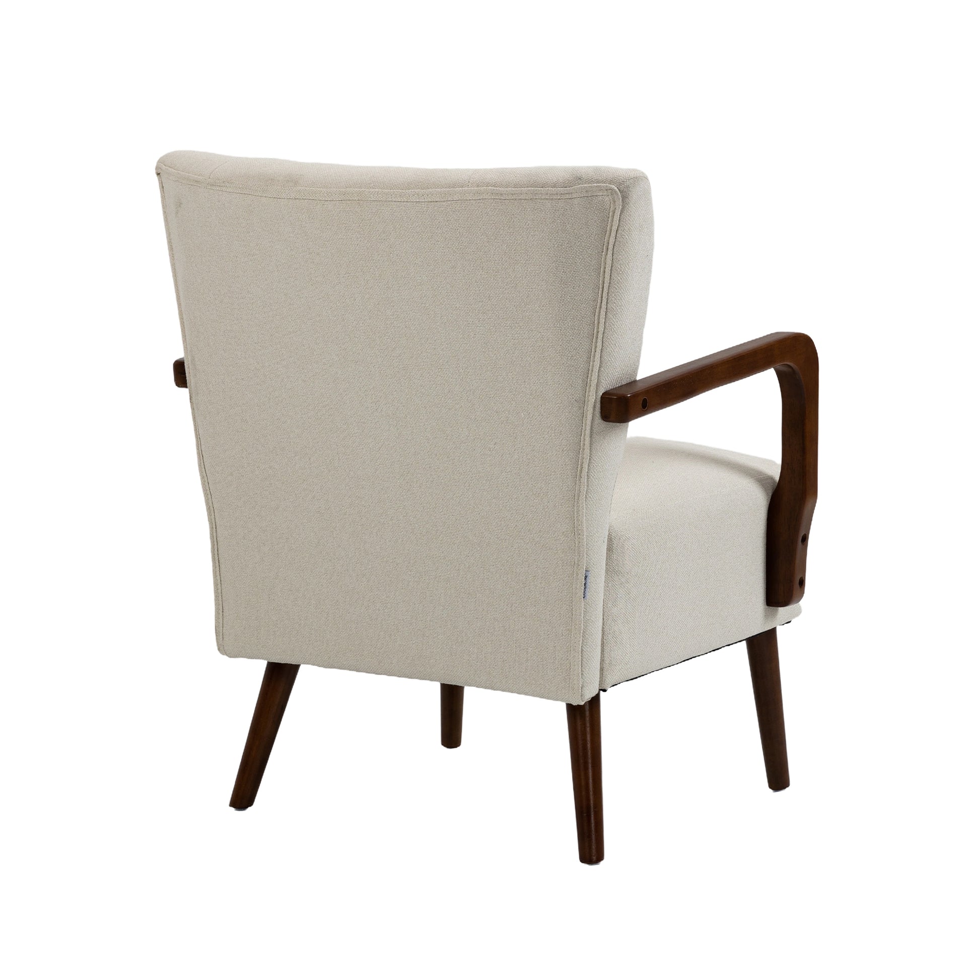 Coolmore Wood Frame Armchair, Modern Accent Chair Lounge Chair For Living Room Beige Linen