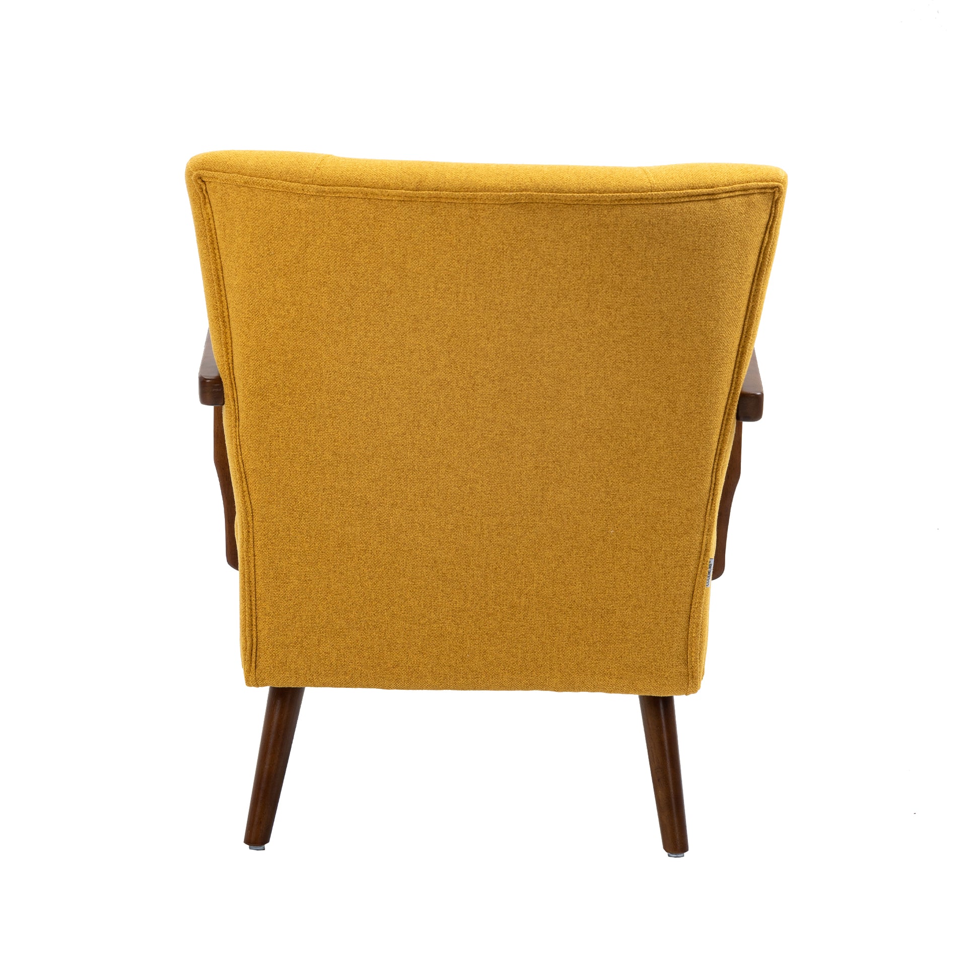 Coolmore Wood Frame Armchair, Modern Accent Chair Lounge Chair For Living Room Mustard Yellow Linen