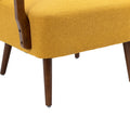 Coolmore Wood Frame Armchair, Modern Accent Chair Lounge Chair For Living Room Mustard Yellow Linen