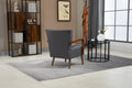 Coolmore Wood Frame Armchair, Modern Accent Chair Lounge Chair For Living Room Dark Gray Linen