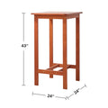 Emilio Reddish Brown Tropical Wood Bar Table Natural Wood Wood Eucalyptus