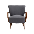 Coolmore Wood Frame Armchair, Modern Accent Chair Lounge Chair For Living Room Dark Gray Linen