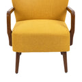 Coolmore Wood Frame Armchair, Modern Accent Chair Lounge Chair For Living Room Mustard Yellow Linen