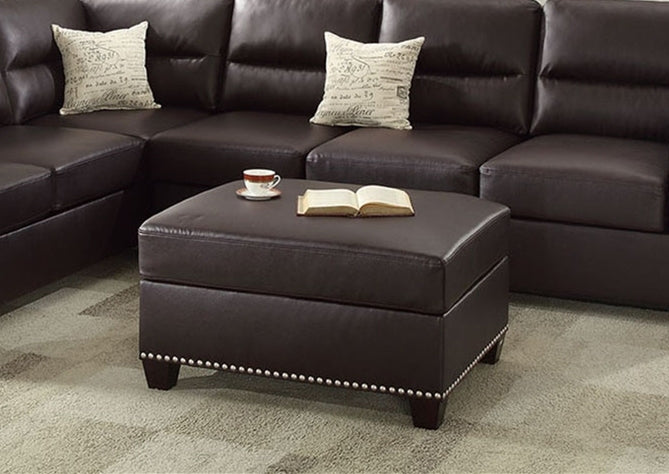 3 Pc Sectional In Espresso Espresso Leather