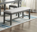 Gray Color Dining Room Furniture Unique Modern 6Pc Set Dining Table 4X Side Chairs And A Bench Solid Wood Rubberwood And Veneers Gray Wood Dining Room Bench Seating Rubberwood Rectangular Dining Table With Chair And Bench Wood Wood Grey Seats 6 60 Inches