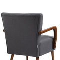 Coolmore Wood Frame Armchair, Modern Accent Chair Lounge Chair For Living Room Dark Gray Linen