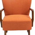 Coolmore Wood Frame Armchair, Modern Accent Chair Lounge Chair For Living Room Orange Linen