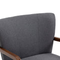 Coolmore Wood Frame Armchair, Modern Accent Chair Lounge Chair For Living Room Dark Gray Linen