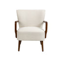 Coolmore Wood Frame Armchair, Modern Accent Chair Lounge Chair For Living Room Beige Linen