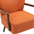 Coolmore Wood Frame Armchair, Modern Accent Chair Lounge Chair For Living Room Orange Linen