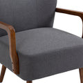 Coolmore Wood Frame Armchair, Modern Accent Chair Lounge Chair For Living Room Dark Gray Linen