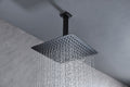 High Pressure Rain Shower Head, Ultra Thin Showerhead 304 Stainless Steel Waterfall Shower With Self Clean Nozzles, Full Body Covering Matte Black Stainless Steel