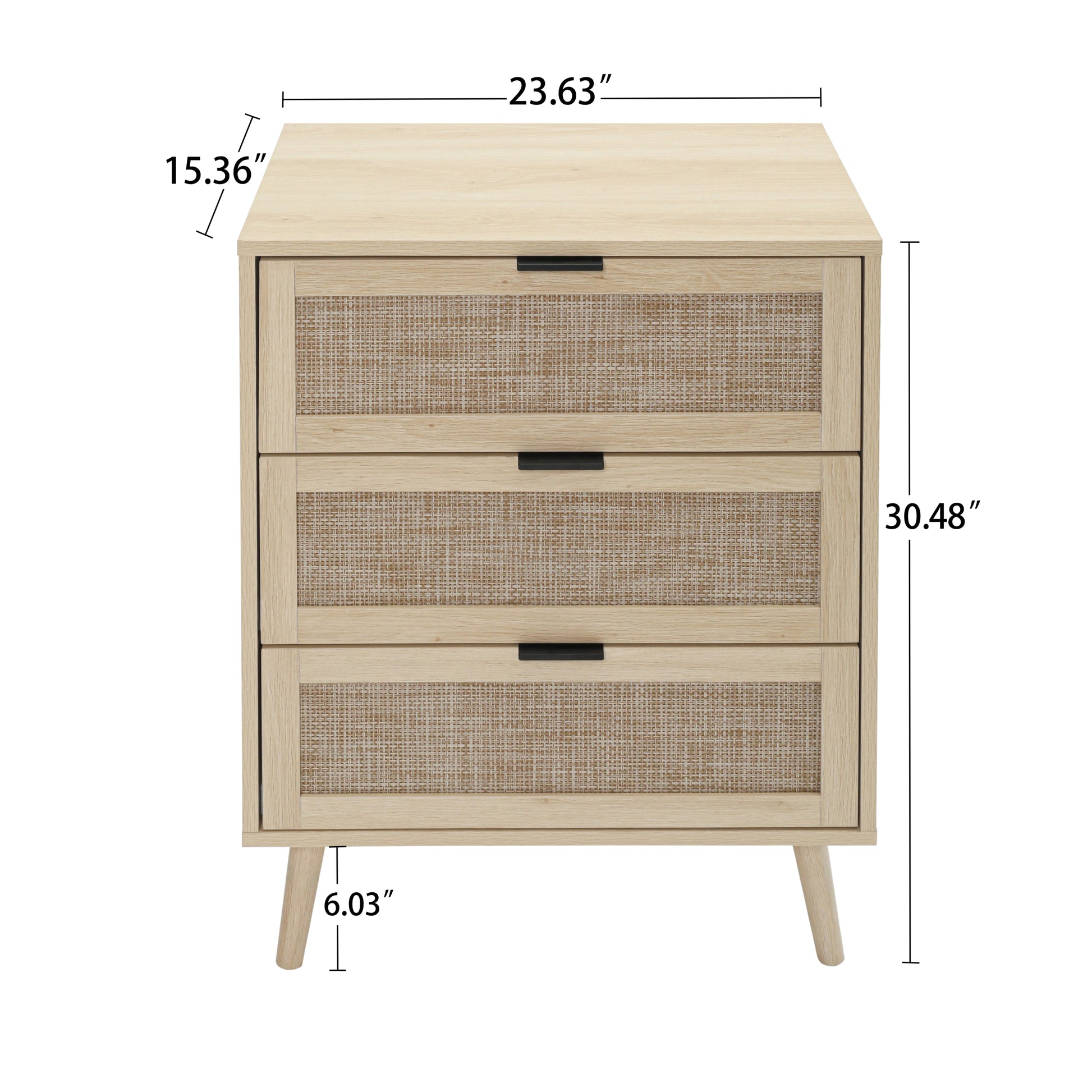 3 Drawer Cabinet, Suitable For Bedroom, Living Room, Study Natural Particle Board