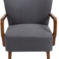 Coolmore Wood Frame Armchair, Modern Accent Chair Lounge Chair For Living Room Dark Gray Linen