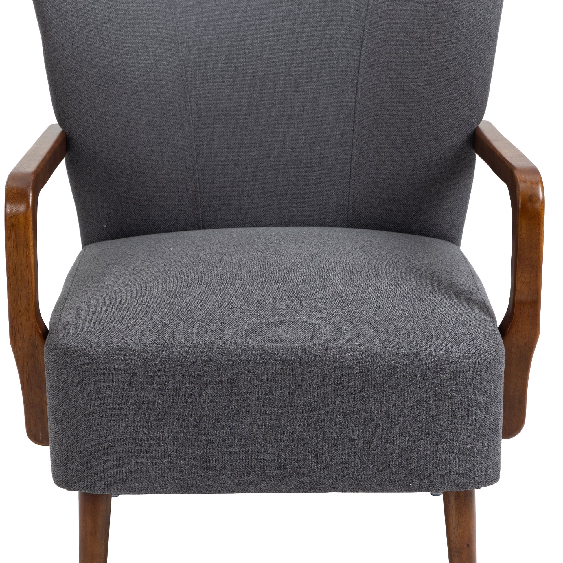 Coolmore Wood Frame Armchair, Modern Accent Chair Lounge Chair For Living Room Dark Gray Linen