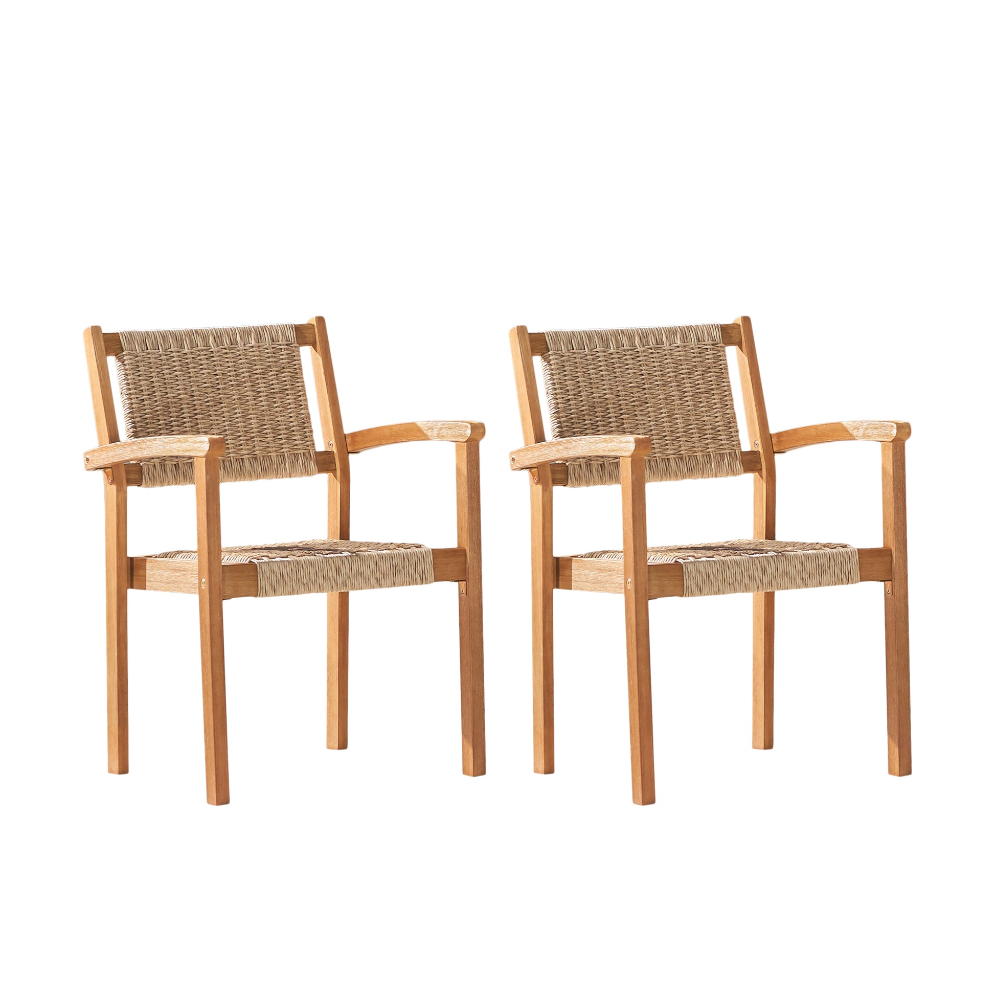 Mauricio Honey Wood Dining Chair Set Of 2 Light Brown Wood Acacia Wood