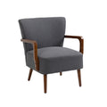 Coolmore Wood Frame Armchair, Modern Accent Chair Lounge Chair For Living Room Dark Gray Linen