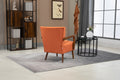 Coolmore Wood Frame Armchair, Modern Accent Chair Lounge Chair For Living Room Orange Linen