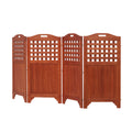 Carlton Reddish Brown Wood Privacy Screen with 4