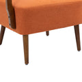 Coolmore Wood Frame Armchair, Modern Accent Chair Lounge Chair For Living Room Orange Linen