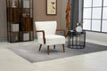 Coolmore Wood Frame Armchair, Modern Accent Chair Lounge Chair For Living Room Beige Linen