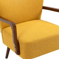 Coolmore Wood Frame Armchair, Modern Accent Chair Lounge Chair For Living Room Mustard Yellow Linen