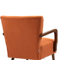 Coolmore Wood Frame Armchair, Modern Accent Chair Lounge Chair For Living Room Orange Linen