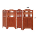 Carlton Reddish Brown Wood Privacy Screen with 4