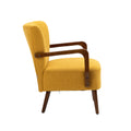 Coolmore Wood Frame Armchair, Modern Accent Chair Lounge Chair For Living Room Mustard Yellow Linen