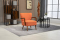 Coolmore Wood Frame Armchair, Modern Accent Chair Lounge Chair For Living Room Orange Linen