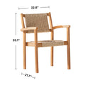 Mauricio Honey Wood Dining Chair Set Of 2 Light Brown Wood Acacia Wood