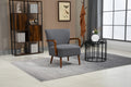 Coolmore Wood Frame Armchair, Modern Accent Chair Lounge Chair For Living Room Dark Gray Linen