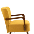 Coolmore Wood Frame Armchair, Modern Accent Chair Lounge Chair For Living Room Mustard Yellow Linen