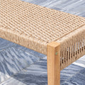 Mauricio Golden Oak Acacia Wood Mixed Strapped Rattan Garden Bench Light Brown Wood Acacia Wood