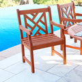 Lidwina Reddish Brown Tropical Wood Patio Armchair Natural Wood Wood Eucalyptus
