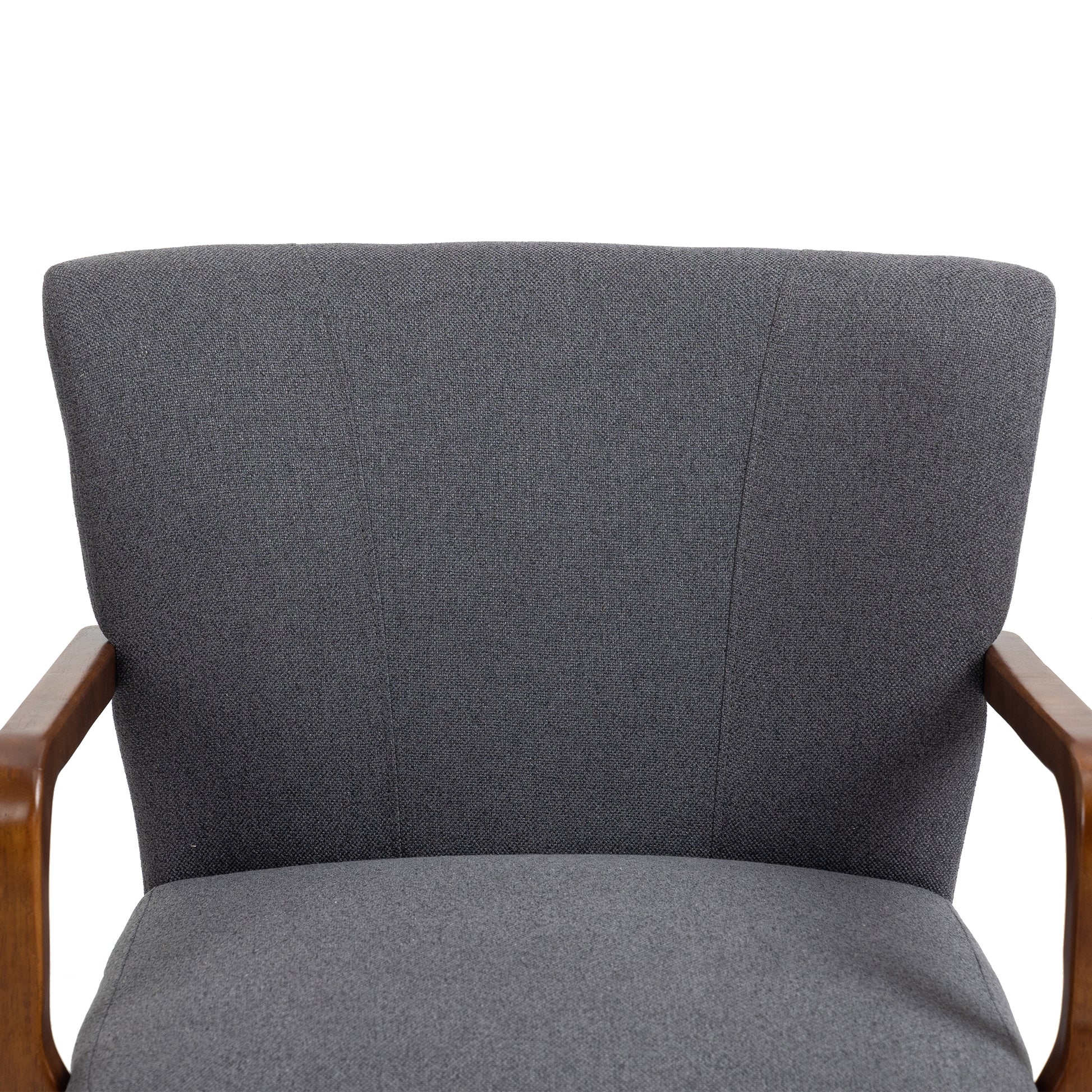 Coolmore Wood Frame Armchair, Modern Accent Chair Lounge Chair For Living Room Dark Gray Linen