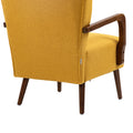 Coolmore Wood Frame Armchair, Modern Accent Chair Lounge Chair For Living Room Mustard Yellow Linen