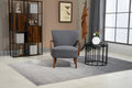 Coolmore Wood Frame Armchair, Modern Accent Chair Lounge Chair For Living Room Dark Gray Linen