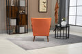 Coolmore Wood Frame Armchair, Modern Accent Chair Lounge Chair For Living Room Orange Linen