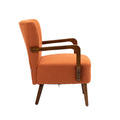 Coolmore Wood Frame Armchair, Modern Accent Chair Lounge Chair For Living Room Orange Linen